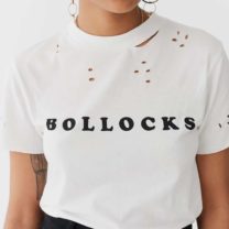 T Shirt with Bollocks printed on it